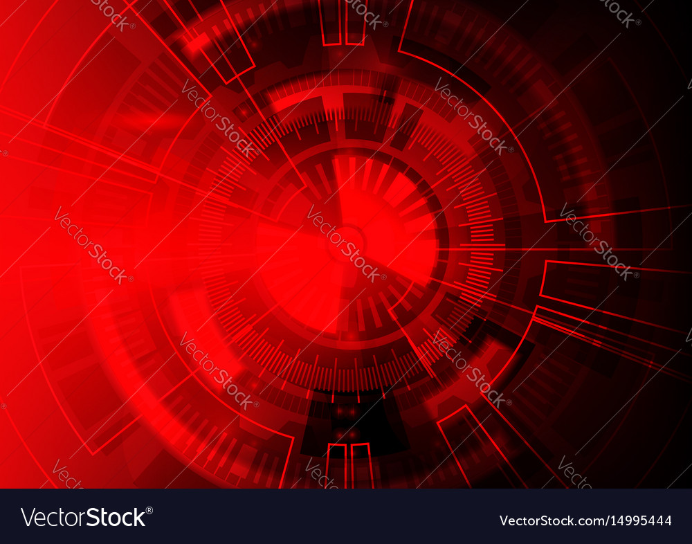Red Tech Abstract Circles