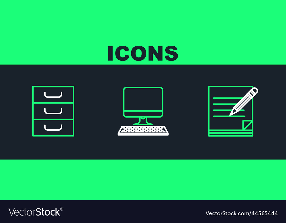 Set line blank notebook and pencil with eraser vector image Set line blank notebook and pencil with eraser