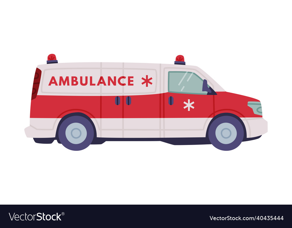 Van or truck with siren as ambulance emergency Vector Image