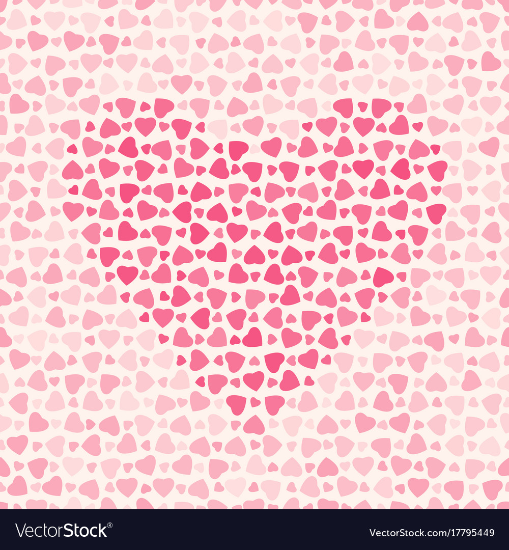 Abstract pattern with hearts on light background