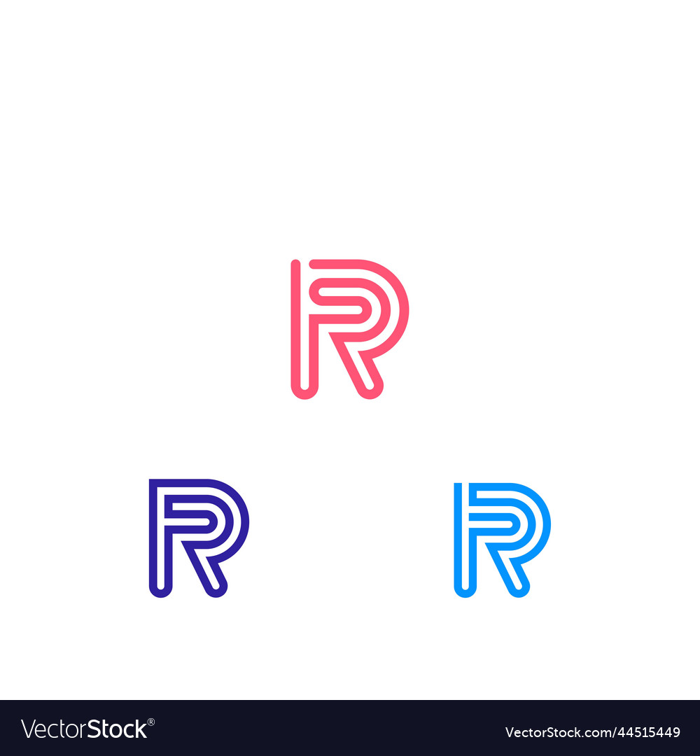 Alphabet letters initials logo rr r and p Vector Image