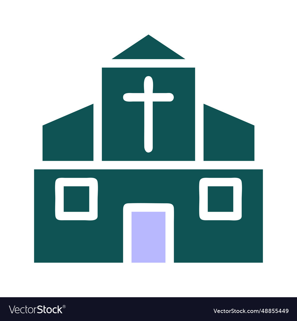 Cathedral icon solid green purple colour easter