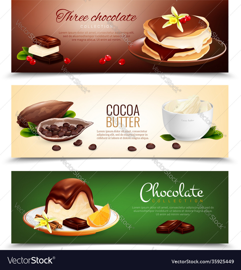 Chocolate products horizontal banners