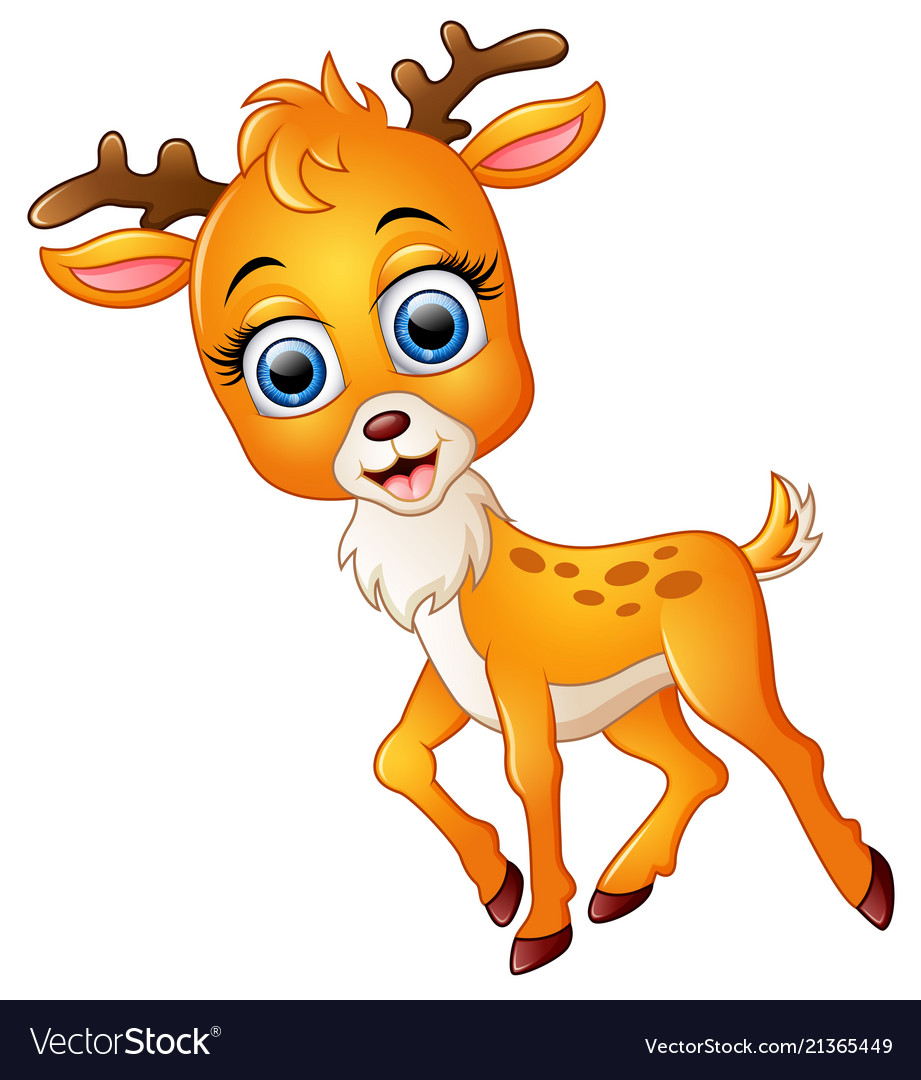 Cute deer cartoon Royalty Free Vector Image - VectorStock