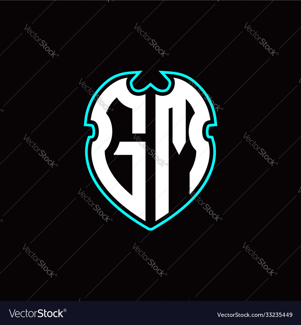 G m initial logo design with a shield shape vector image G m initial logo design with a shield shape