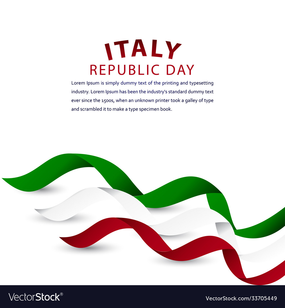 Happy italy republic day celebration template Vector Image