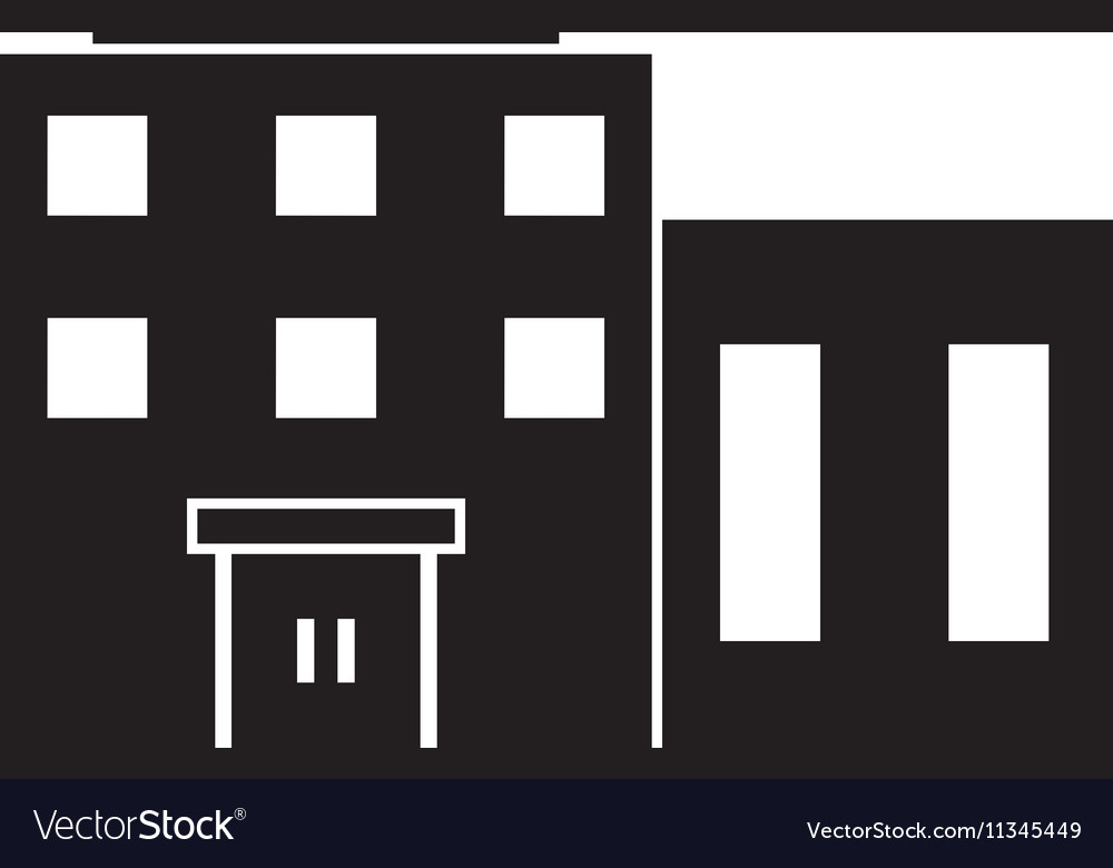 Isolated building with windows design