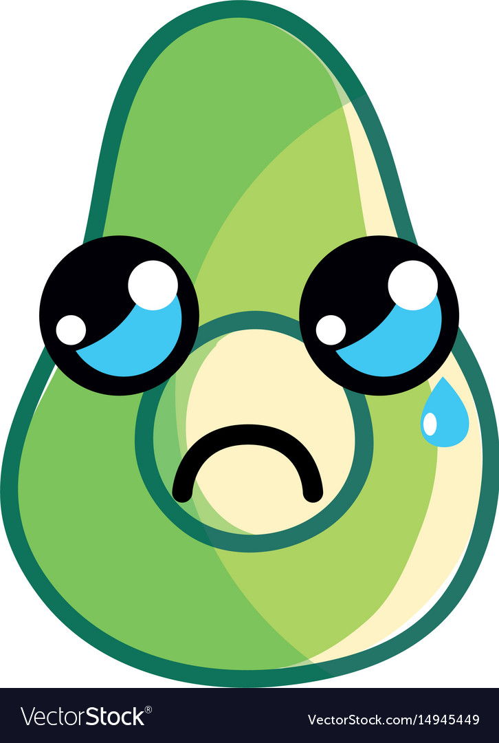 Kawaii crying and nice avocado fruit