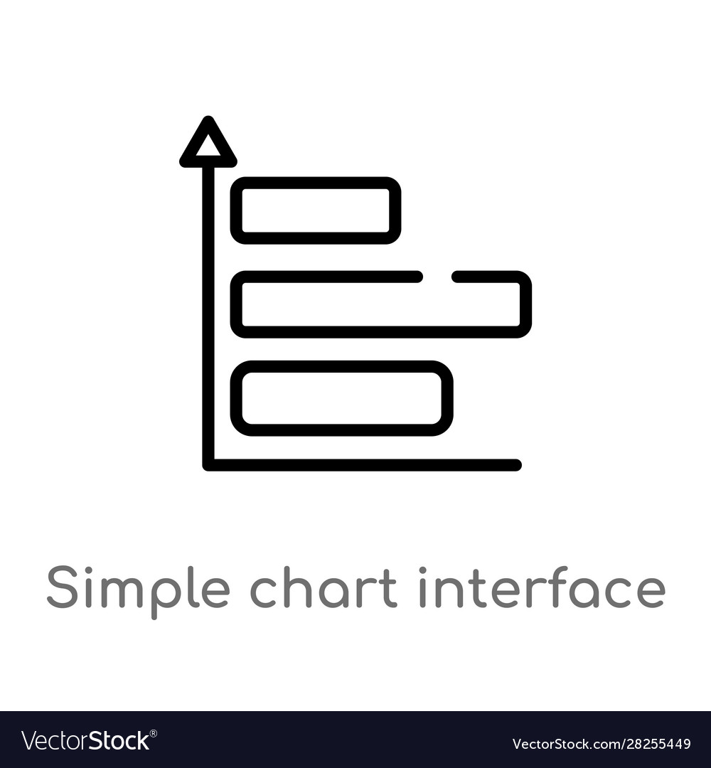Outline simple chart interface icon isolated