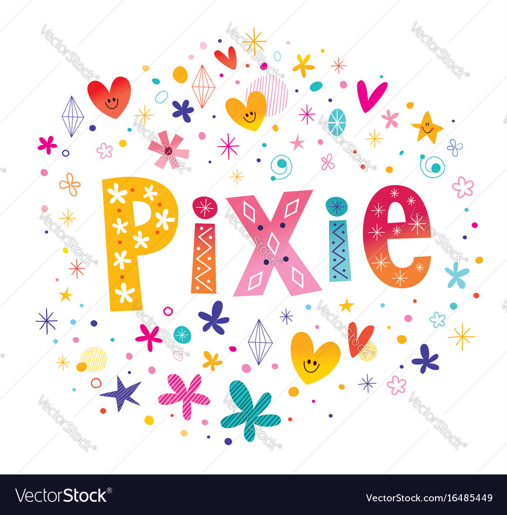 Pixie girls name Royalty Free Vector Image - VectorStock