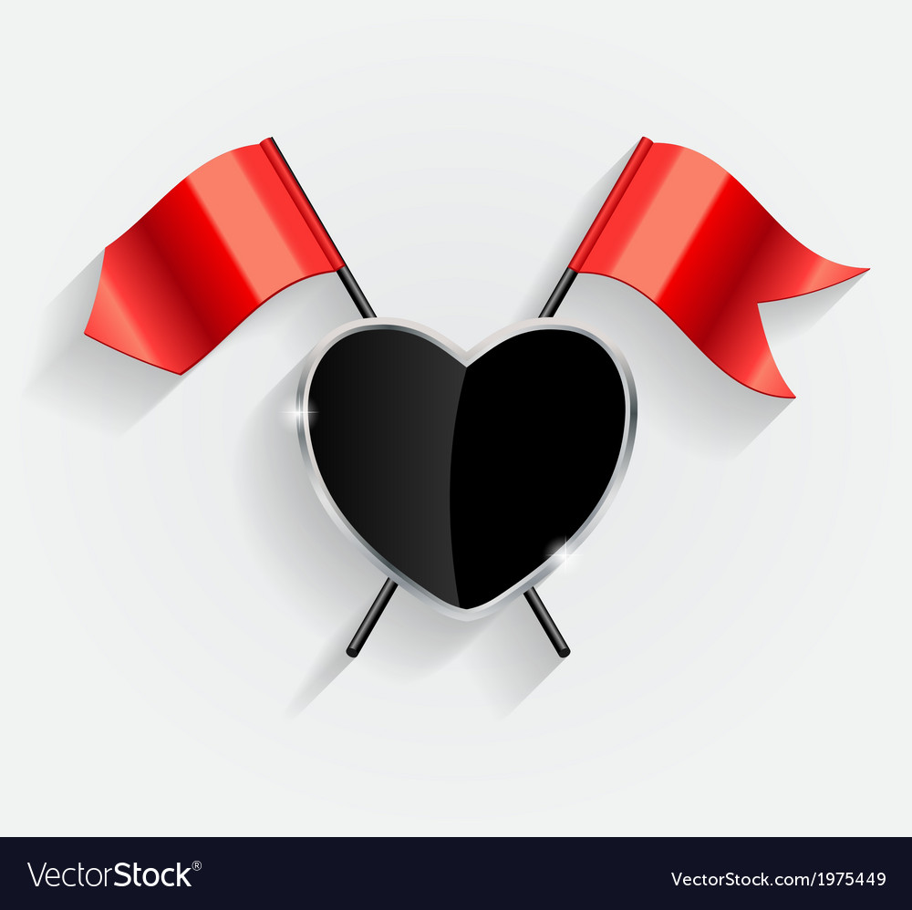 Protective heart shield with red flags