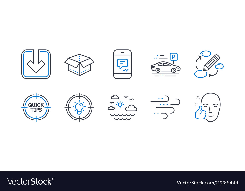 Set business icons such as idea load document vector image Set business icons such as idea load document