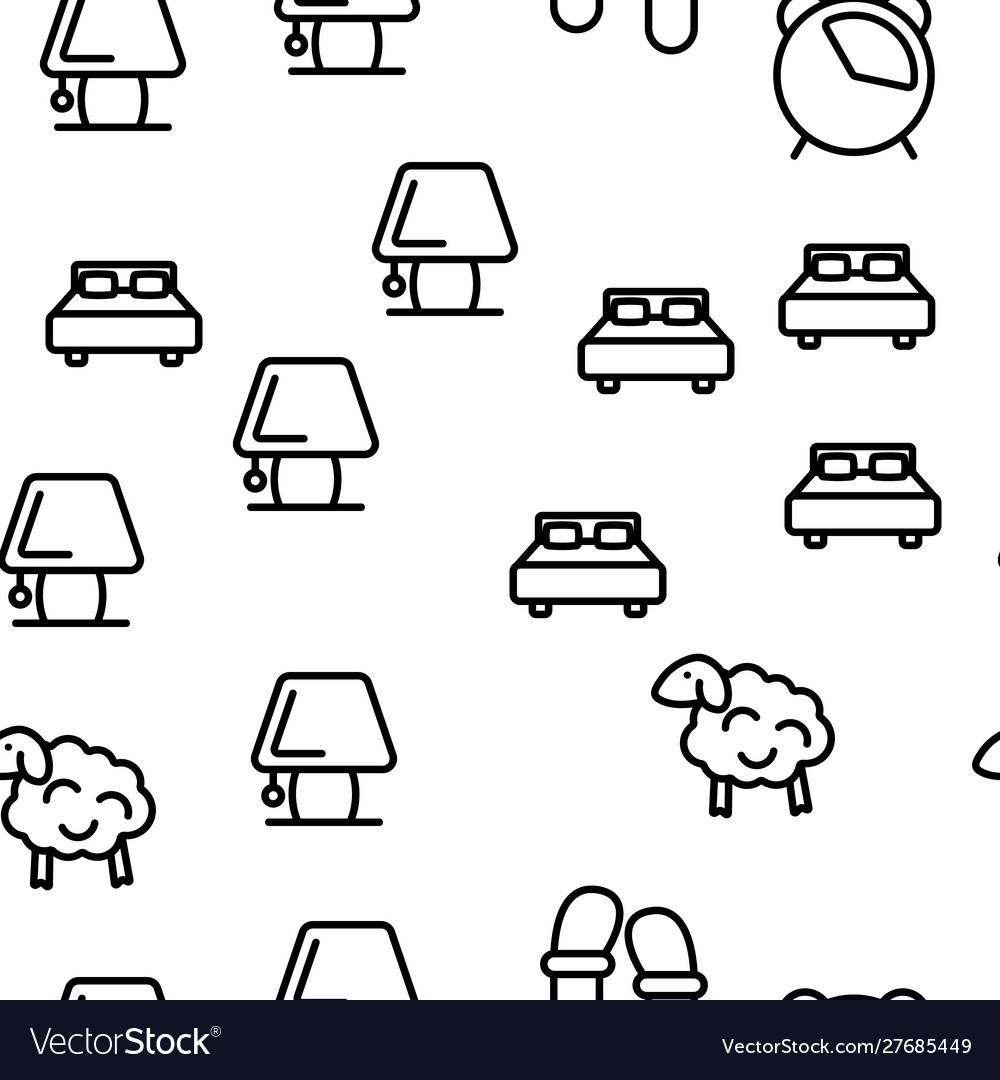 Sleep time seamless pattern vector image Sleep time seamless pattern