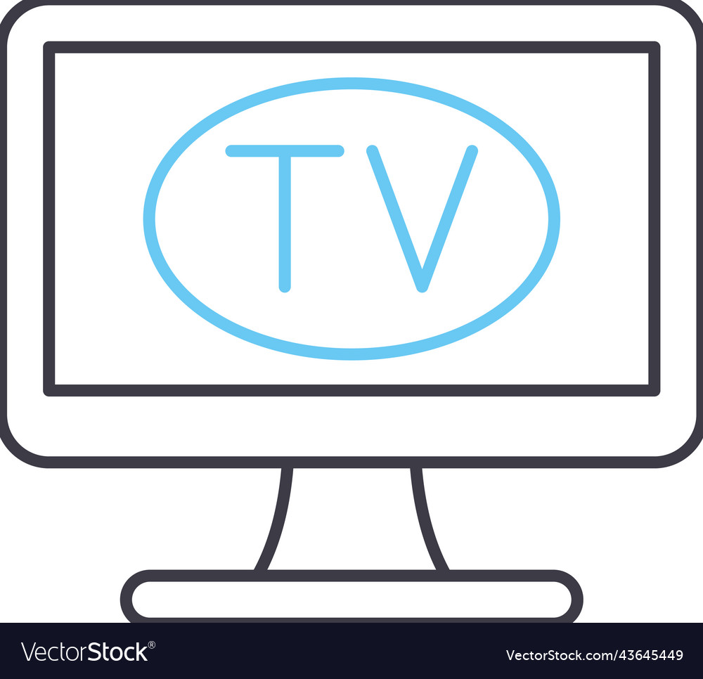 Tv line icon outline symbol