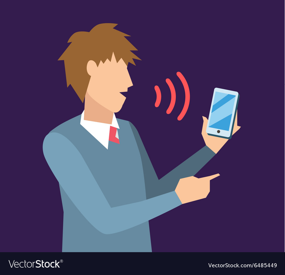 Voice control smart computer Royalty Free Vector Image