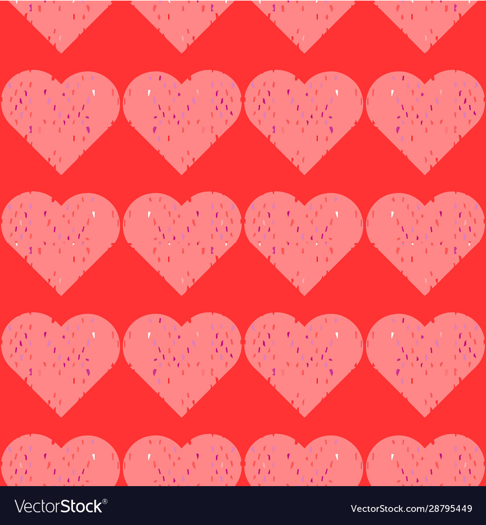 Warm hearts repeat pattern seamless print vector image Warm hearts repeat pattern seamless print