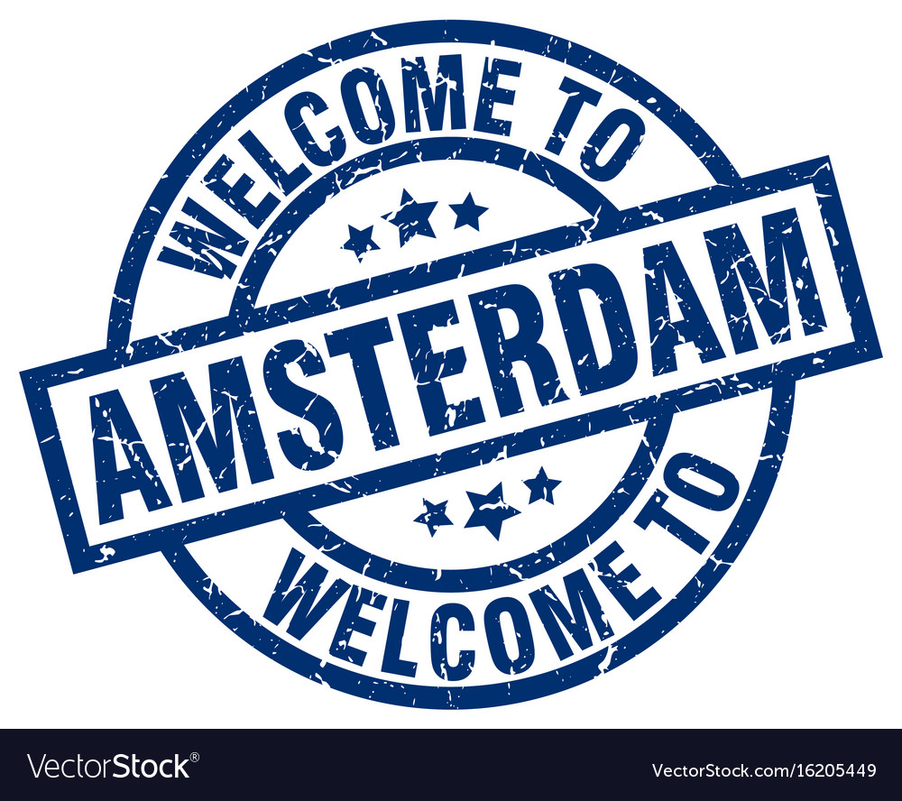 Welcome to amsterdam blue stamp