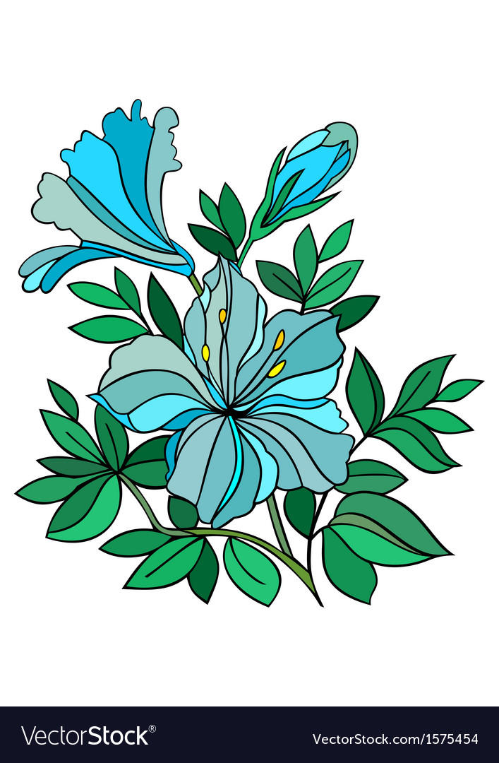 Abstract blue flower Royalty Free Vector Image