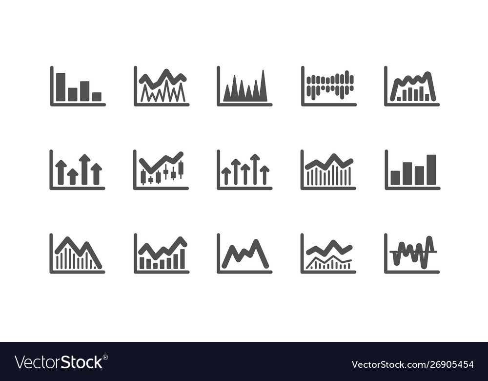 Charts and graphs icons candlestick graph