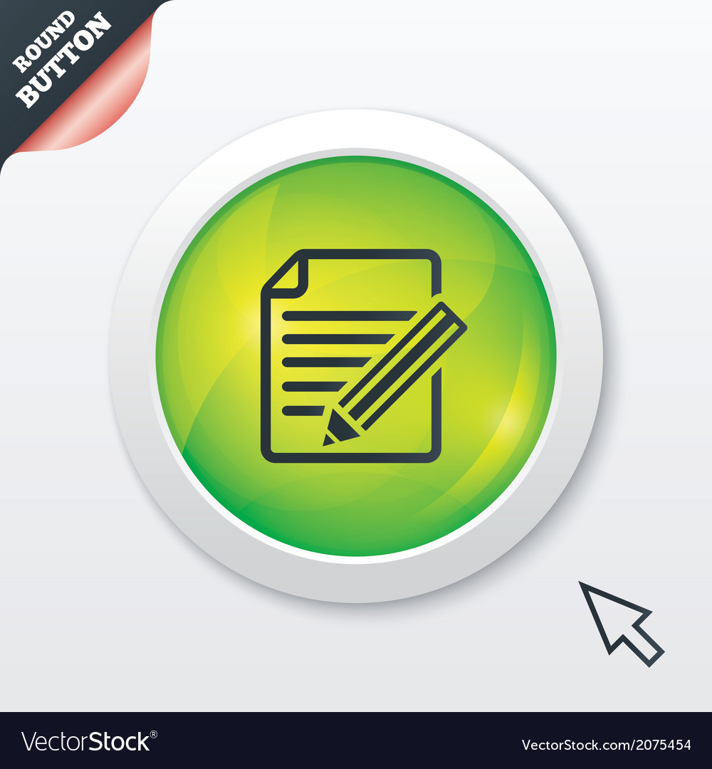 Edit document sign icon content button