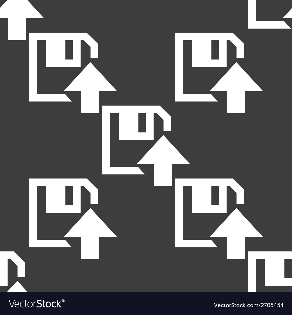 Floppy disk upload web icon flat design seamless