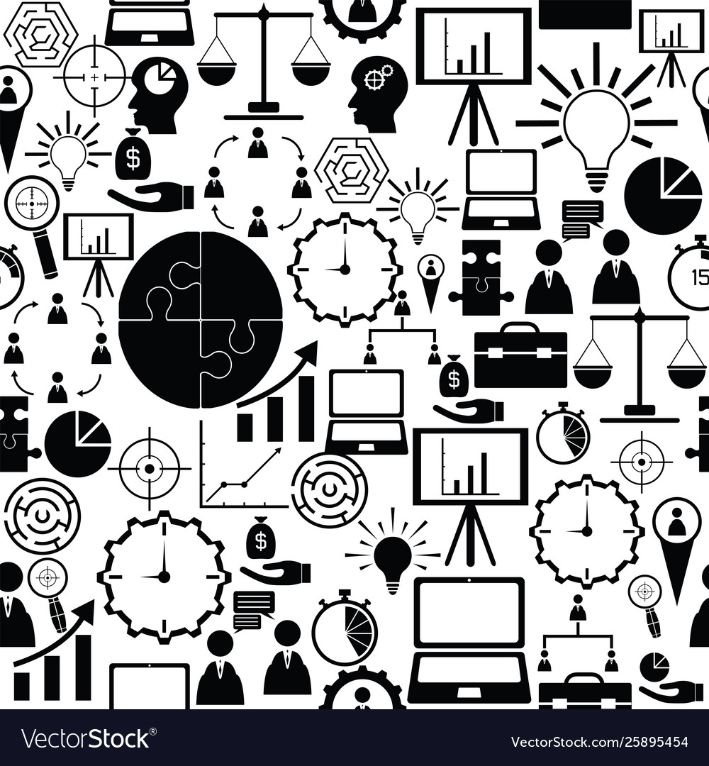 Management seamless pattern background icon