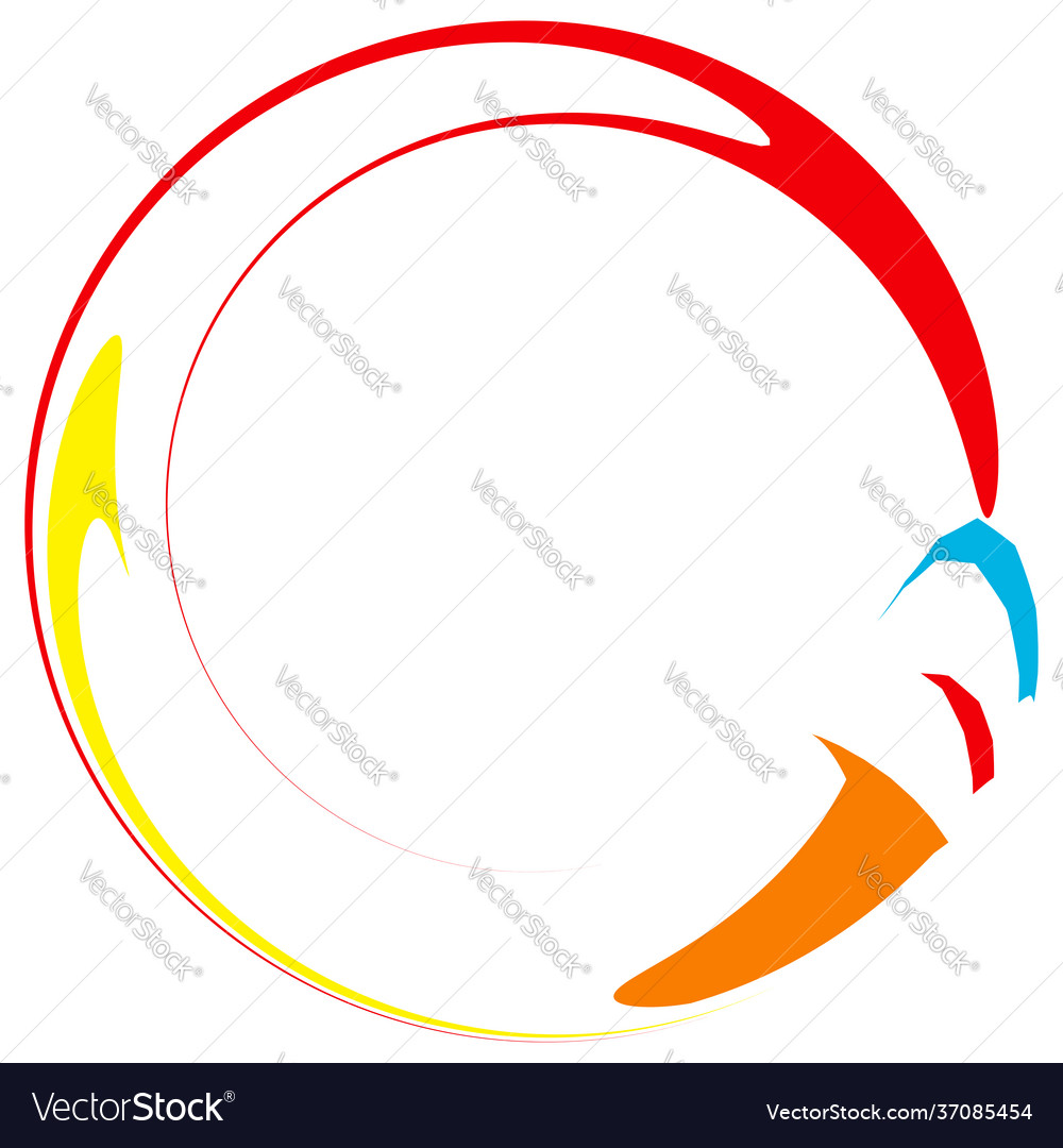 Radial abstract geometric circle design element vector image Radial abstract geometric circle design element