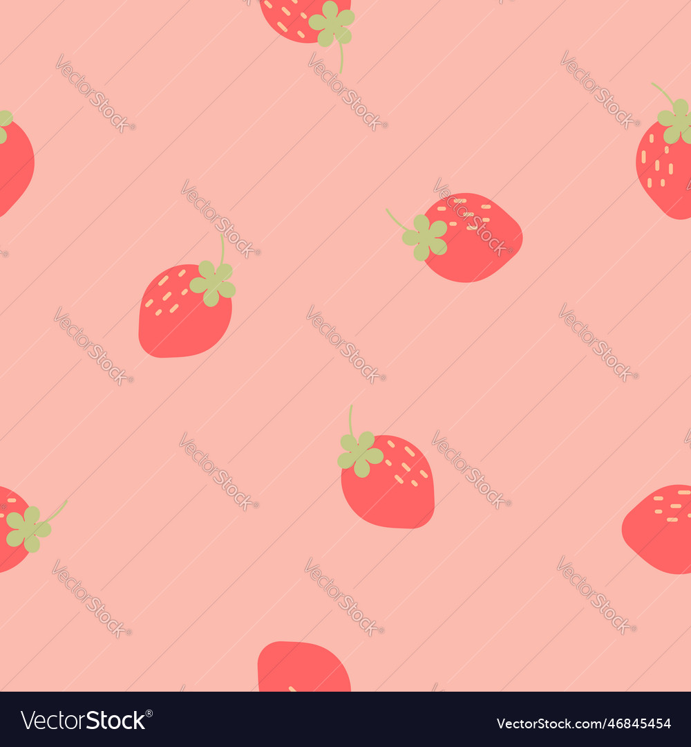 Seamless strawberry repeat pattern background vector image Seamless strawberry repeat pattern background