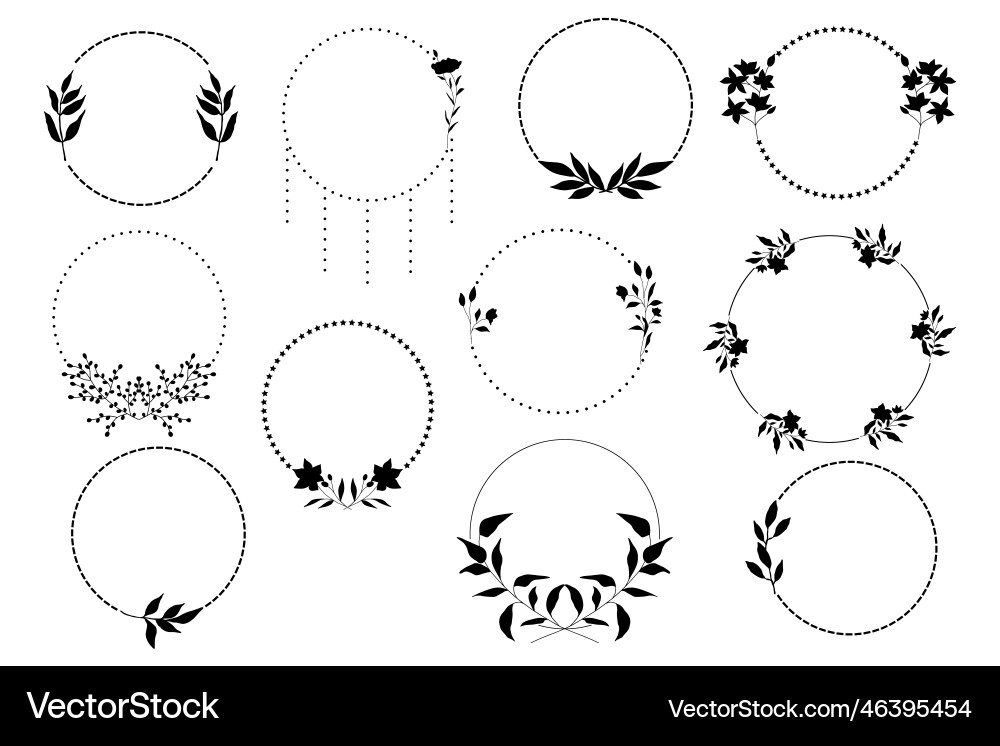Set floral frames Royalty Free Vector Image - VectorStock