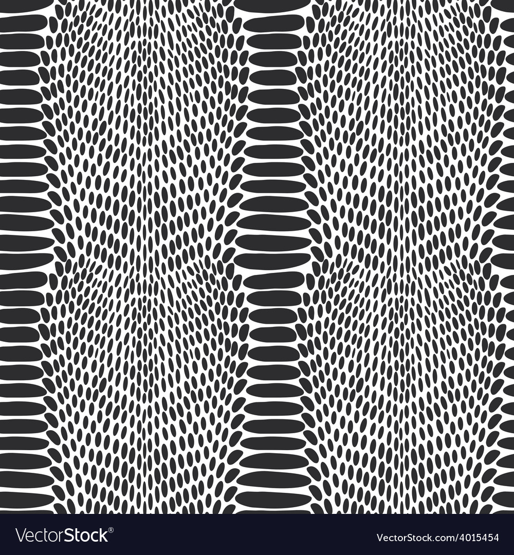 Snake Skin Texture Seamless Pattern Black On White
