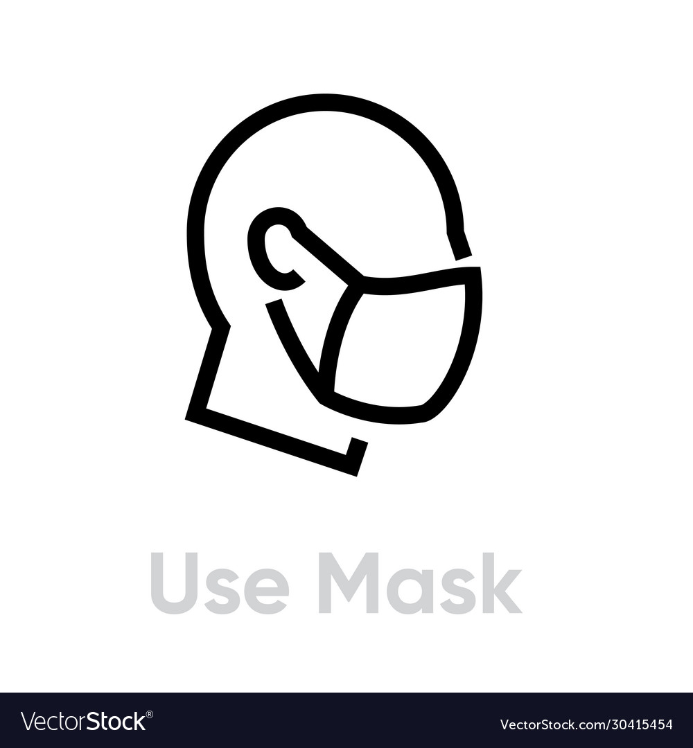 Use mask protection measures icon editable line