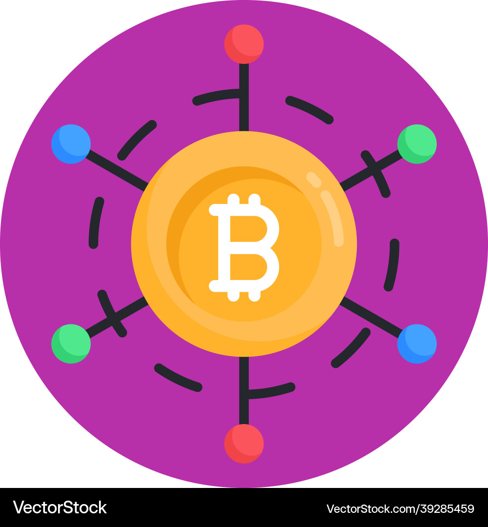 Bitcoin network Royalty Free Vector Image - VectorStock