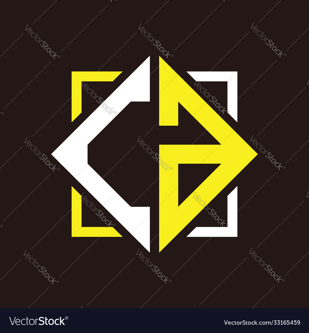 C a initials quadrangle monogram with square