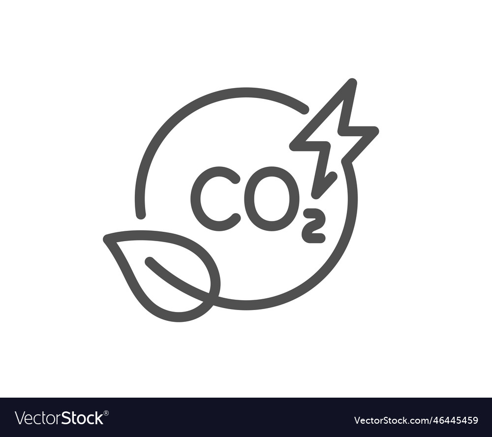 Co2 gas line icon carbon dioxide emissions sign