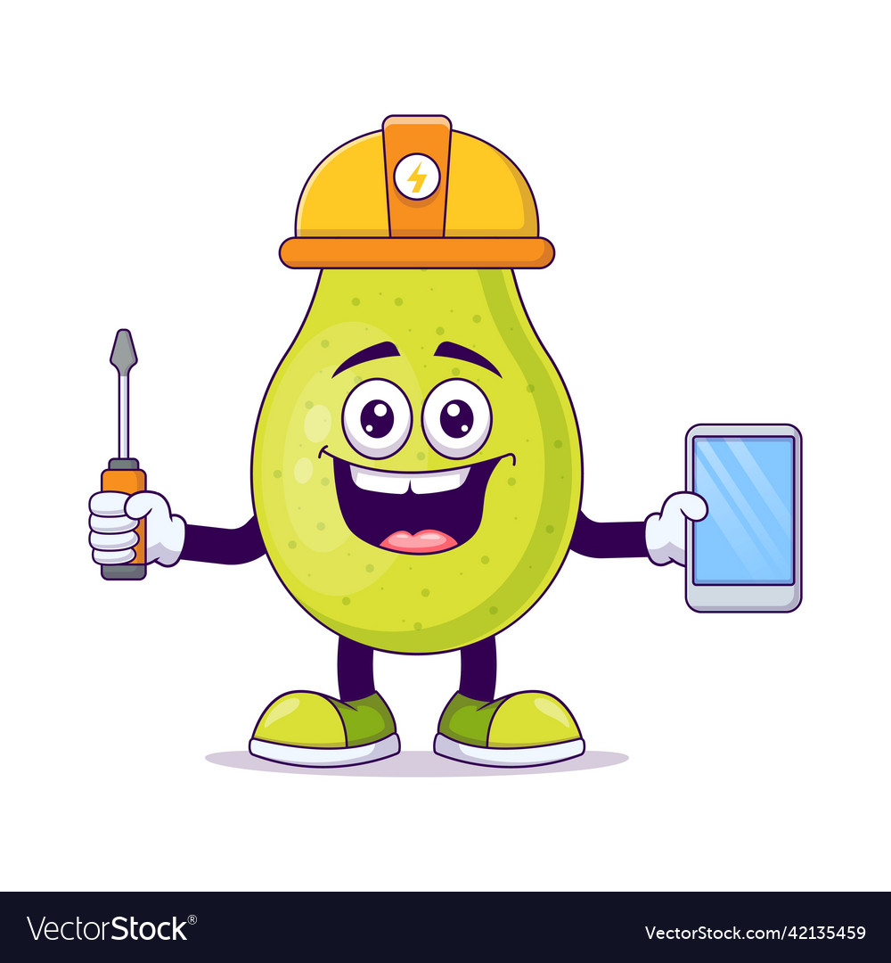 Cute electrician pear cartoon