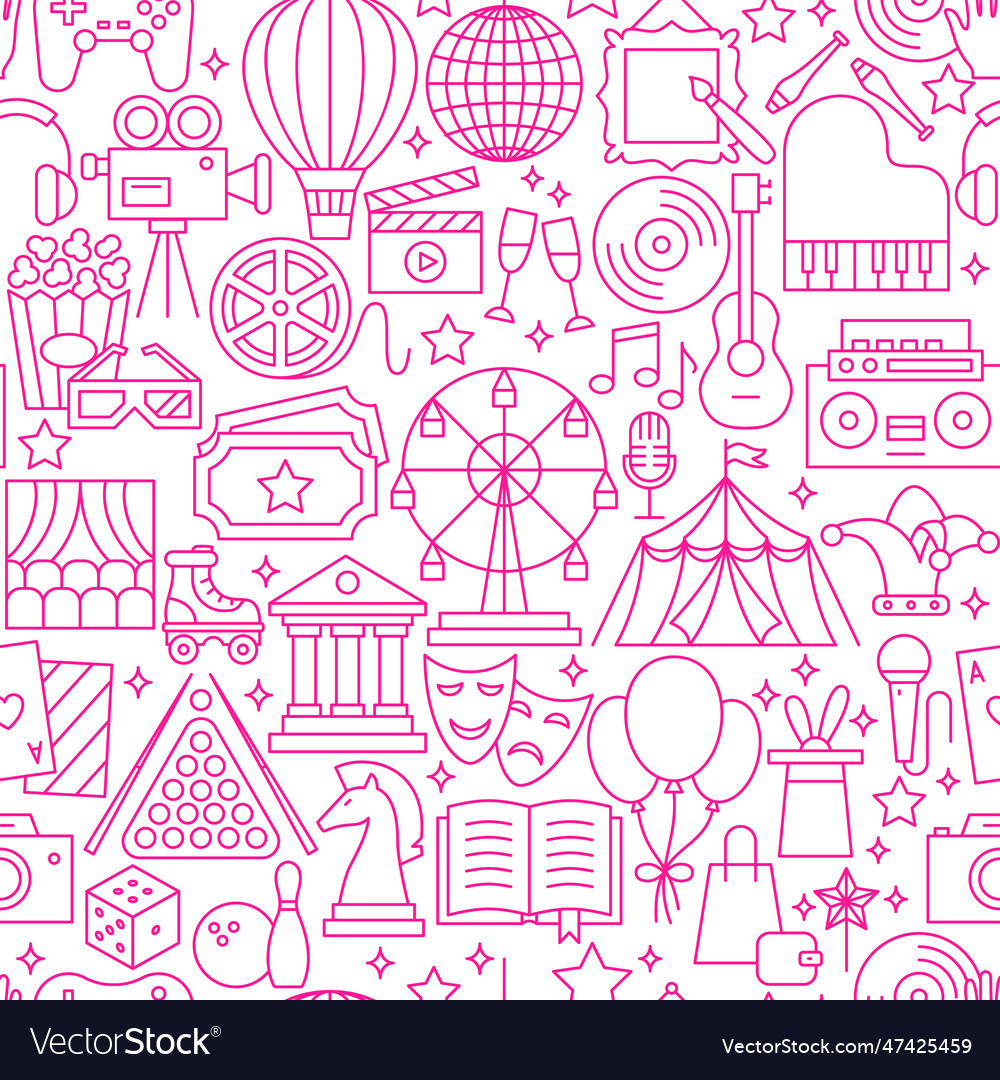 Entertainment line seamless pattern