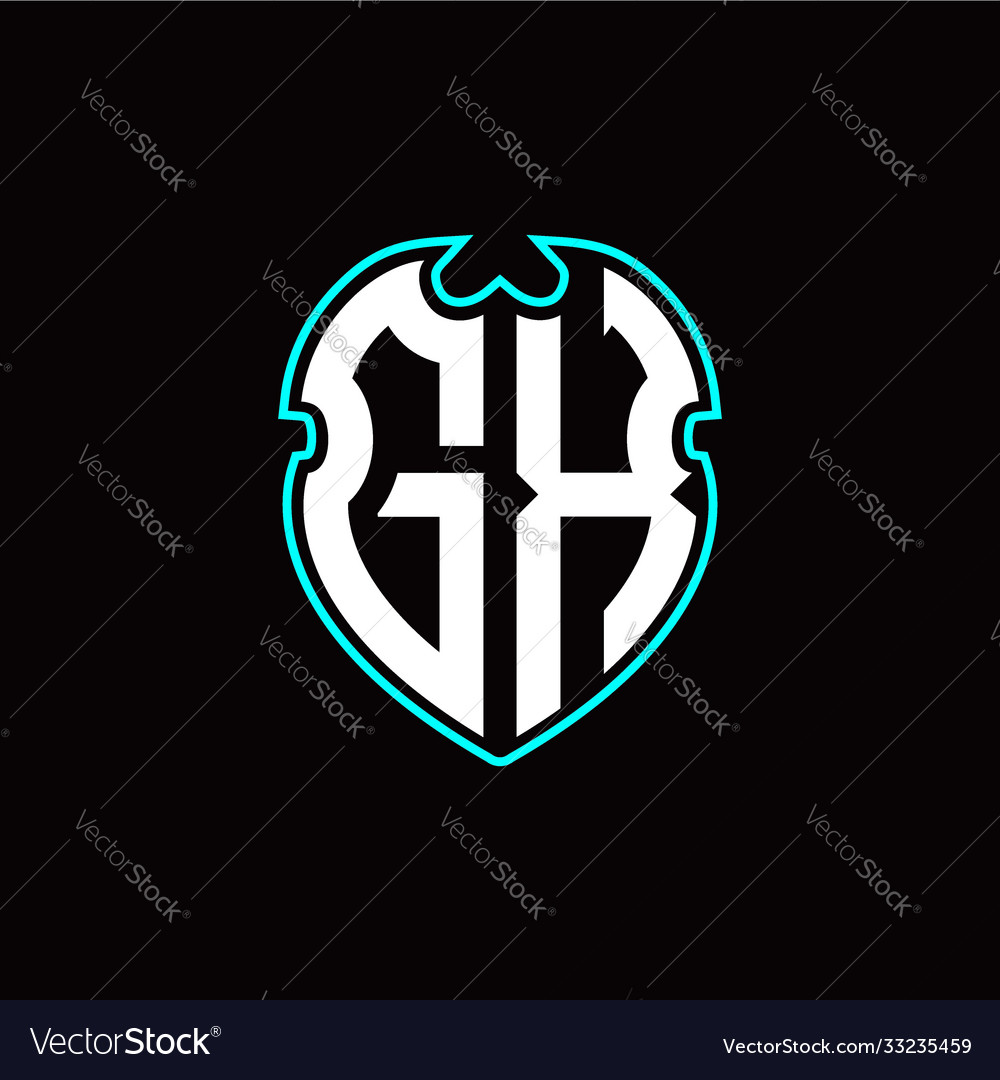 G x initial logo design with a shield shape vector image G x initial logo design with a shield shape