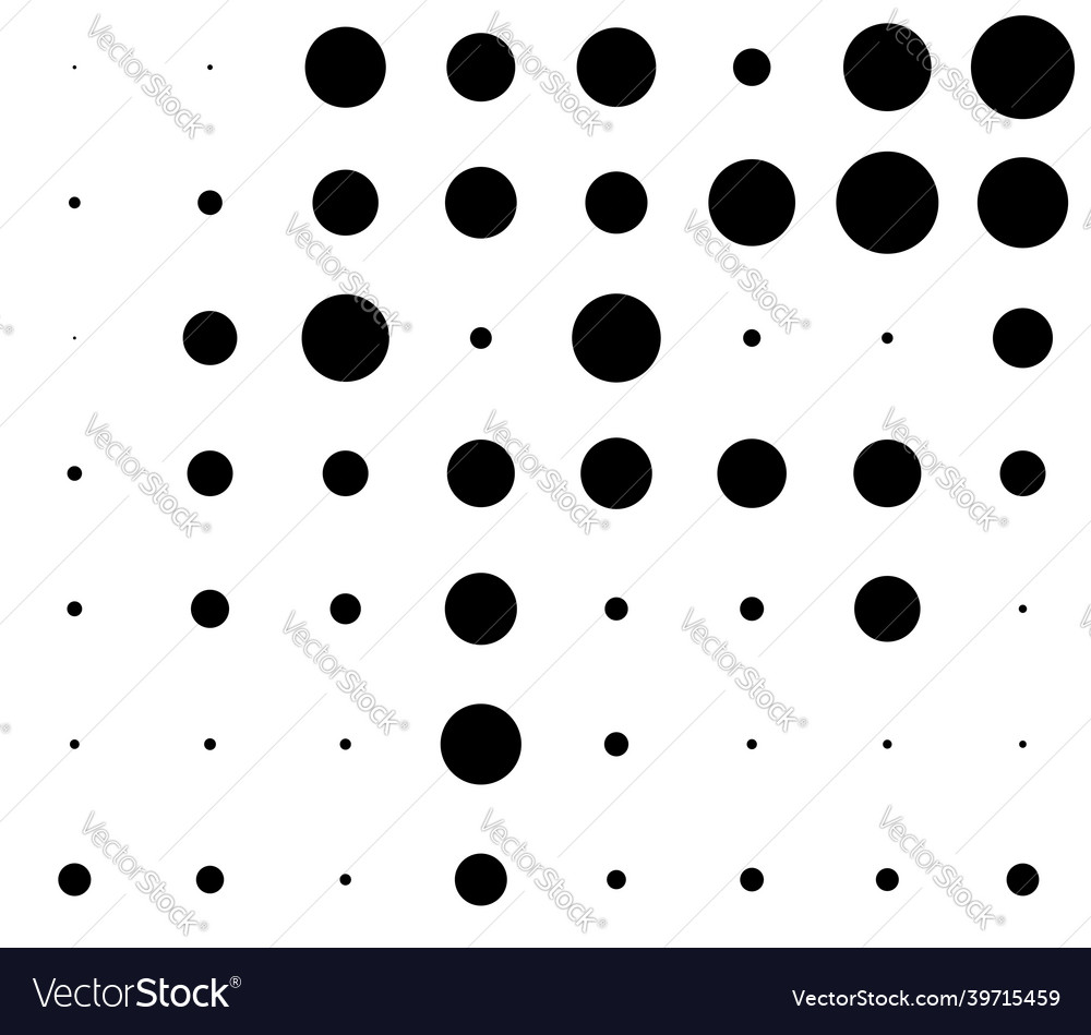 Halftone random circles dots pattern vector image Halftone random circles dots pattern