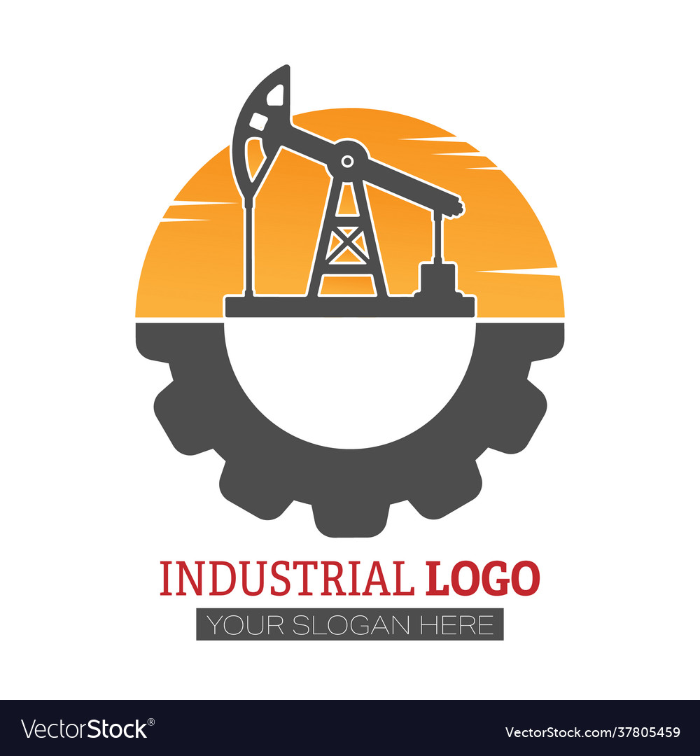 Industrial logo an oil or gas rig Royalty Free Vector Image