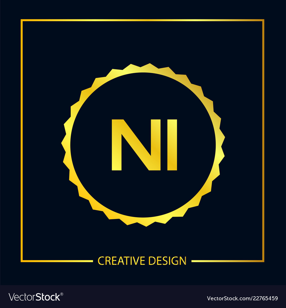 Initial letter ni logo template design