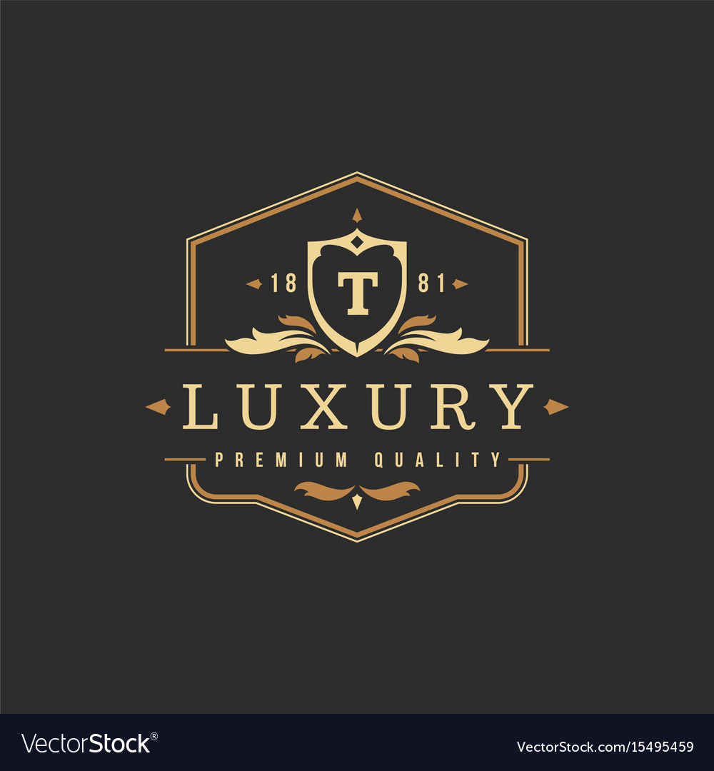 Luxury monogram logo template object for Vector Image