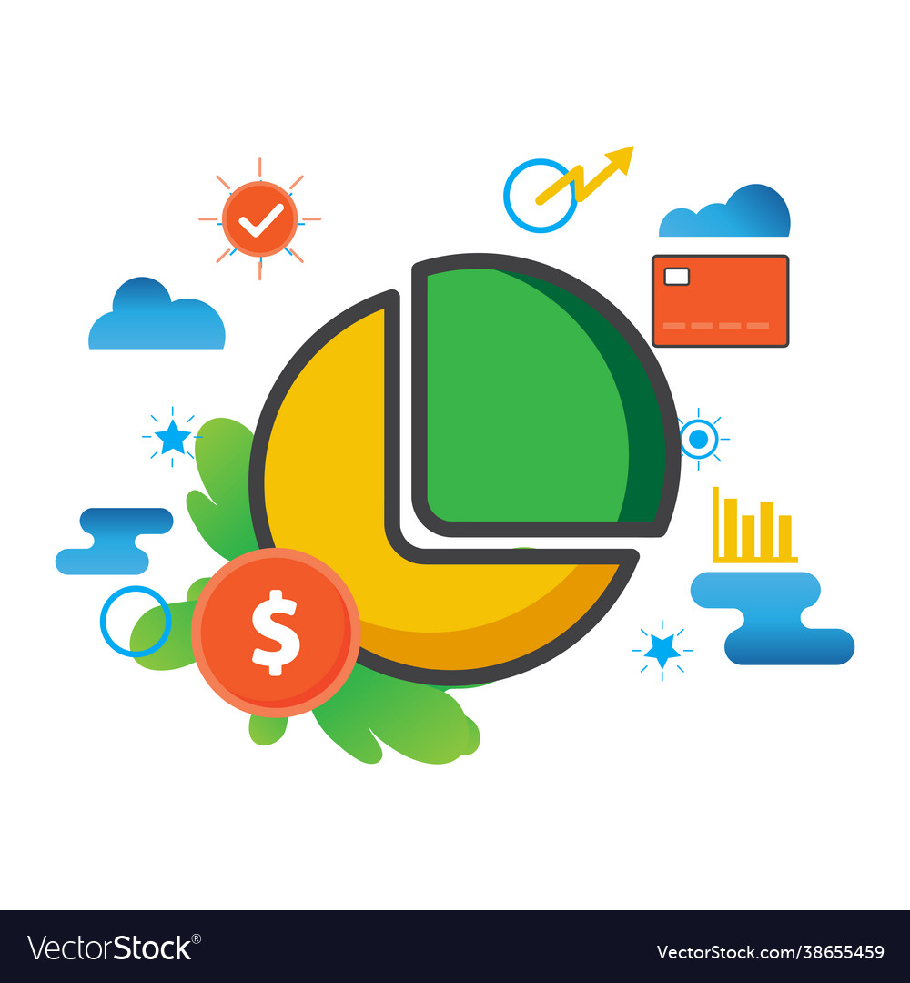 Pie diagram computer flat icon can use vector image Pie diagram computer flat icon can use