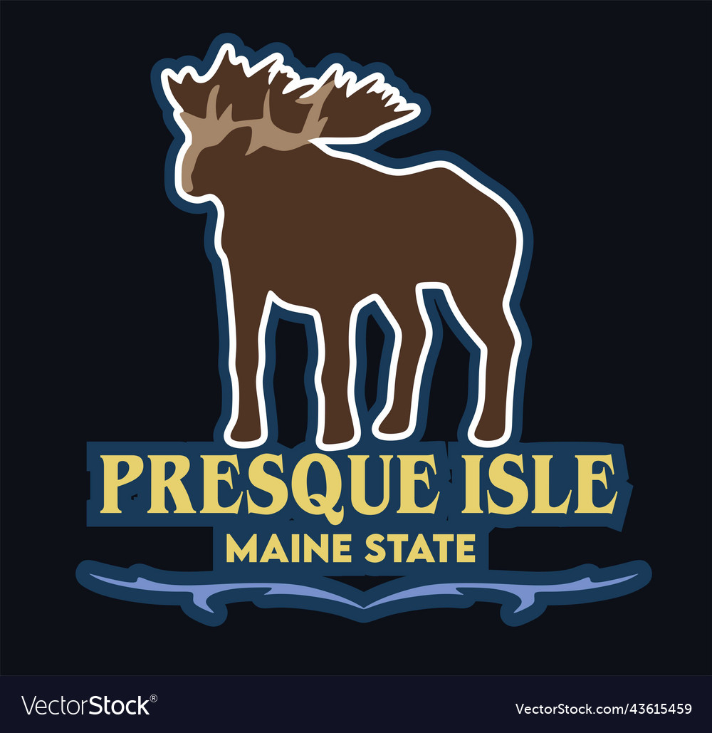 Presque Isle Maine State With Black Background Vector Image Presque Isle Maine State With Black Background Vector Image