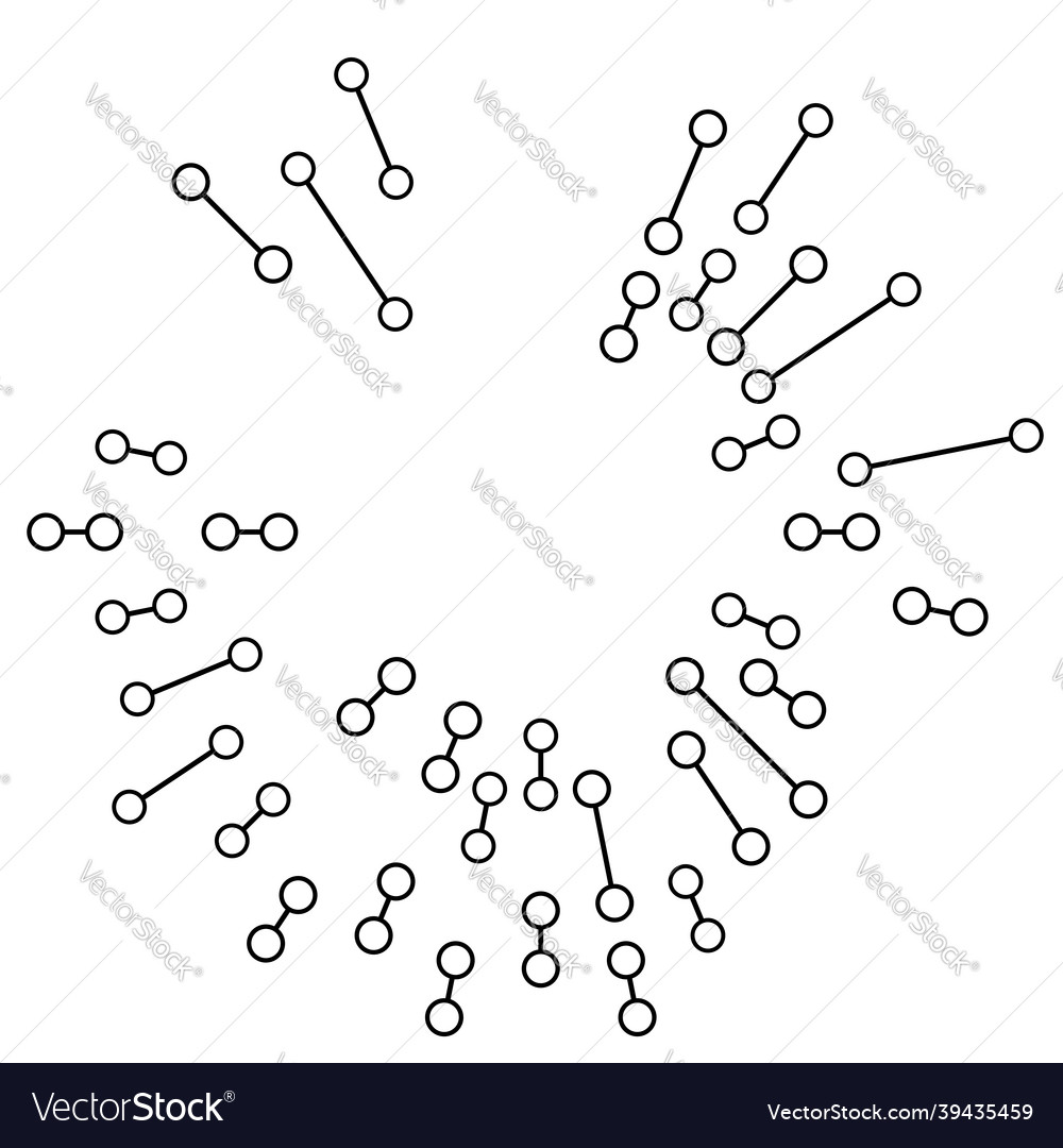 Radial radiating lines with nodes nodal points vector image Radial radiating lines with nodes nodal points