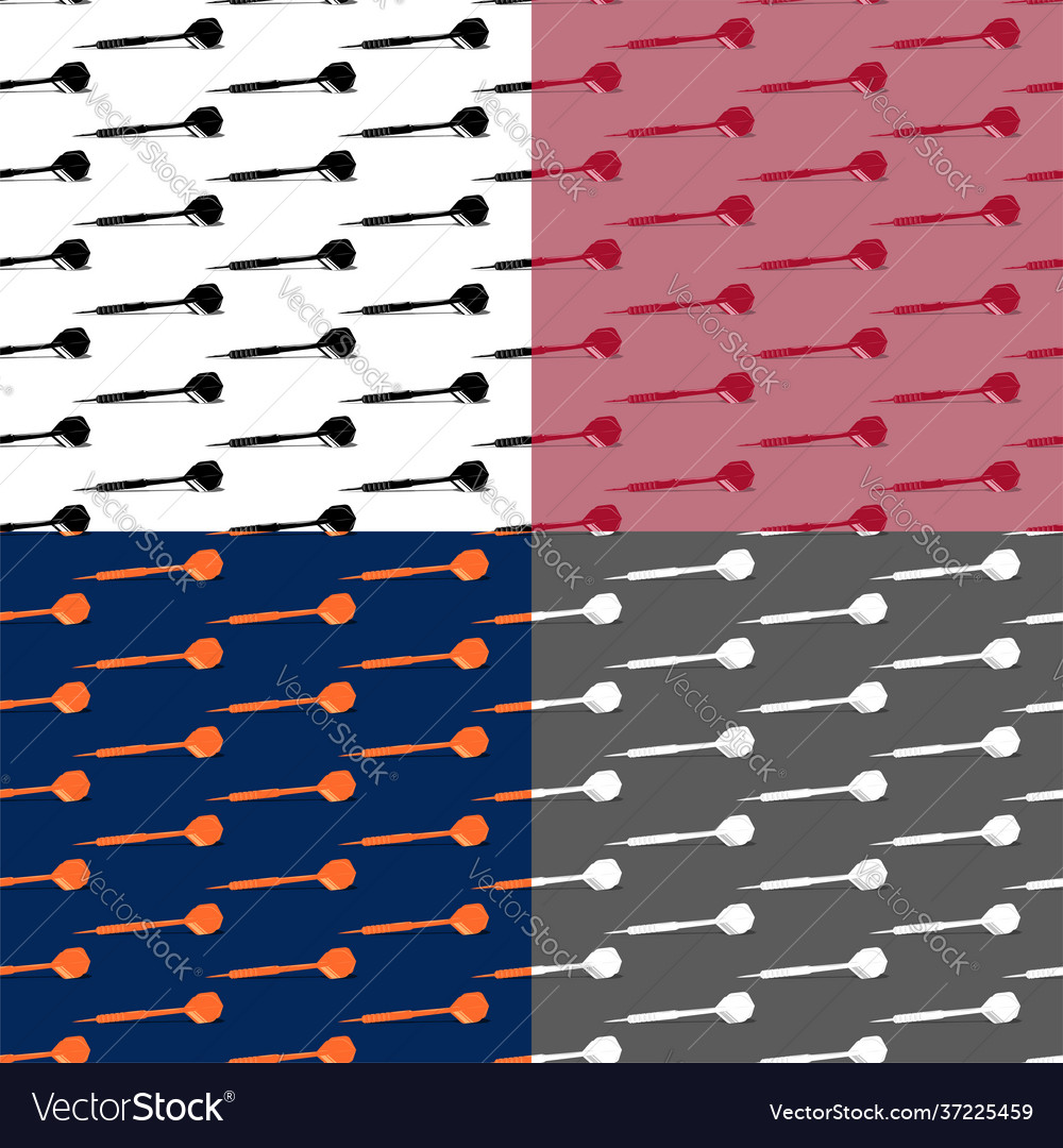 Set seamless patterns with dart arrows vector image Set seamless patterns with dart arrows