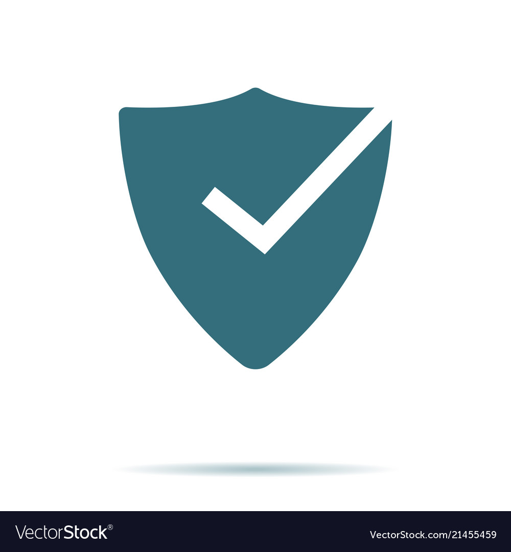 Shield check mark icon isolated on background mod vector image Shield check mark icon isolated on background mod