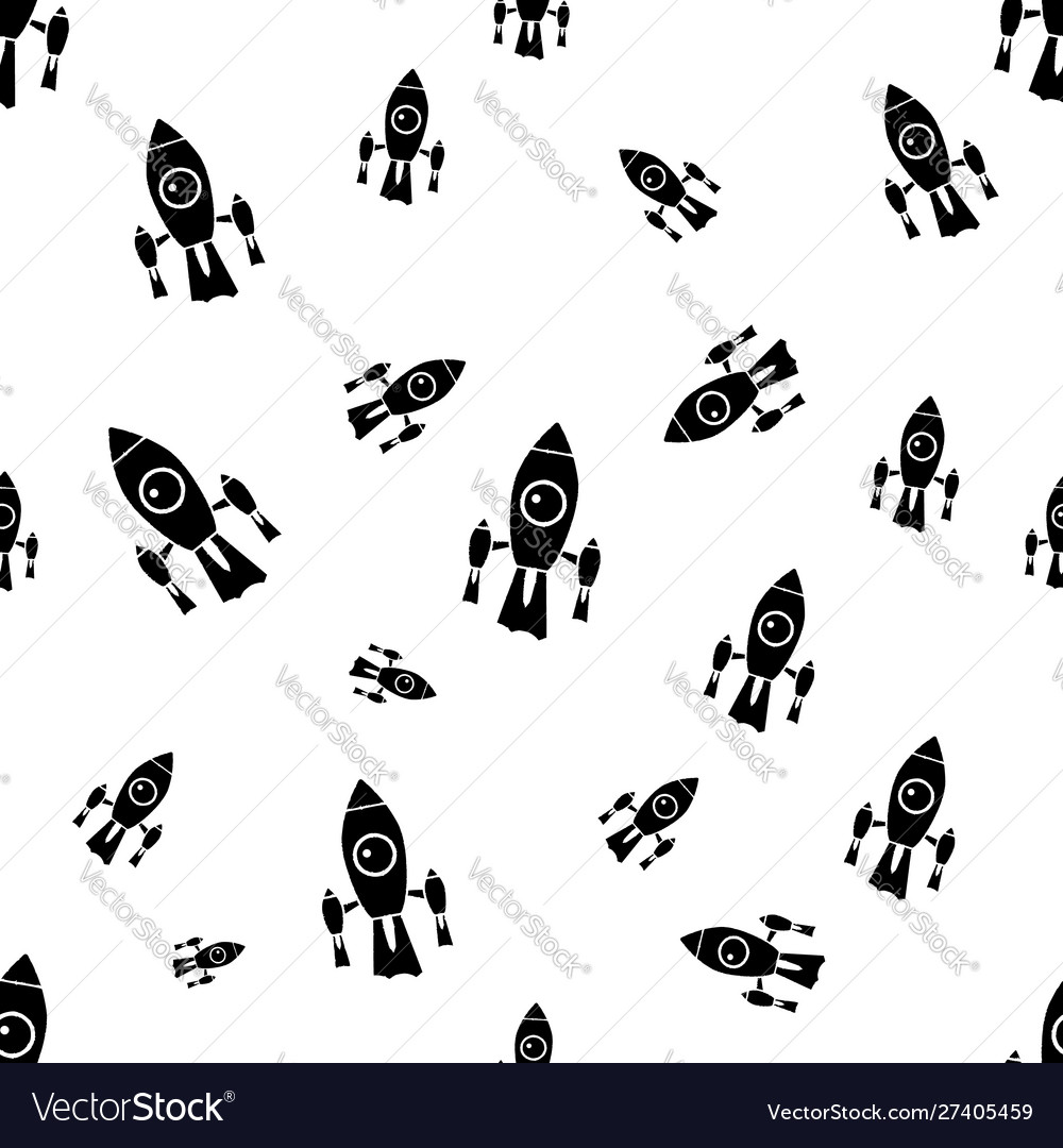 Space background for kids spaceship seamless Vector Image