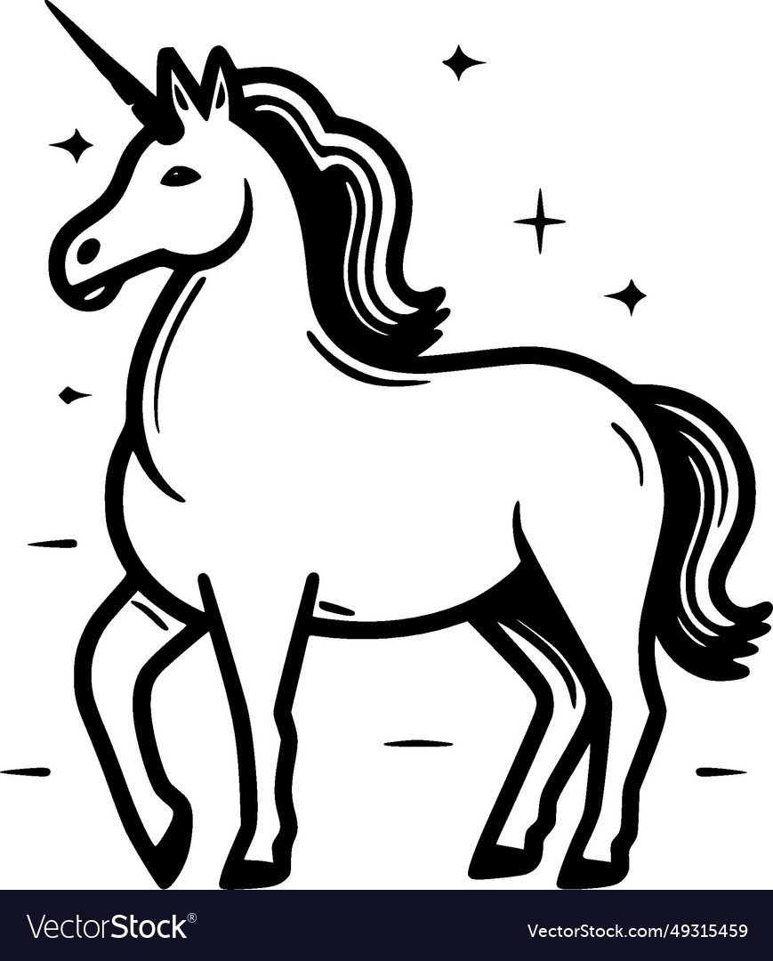 Unicorn - minimalist and flat logo