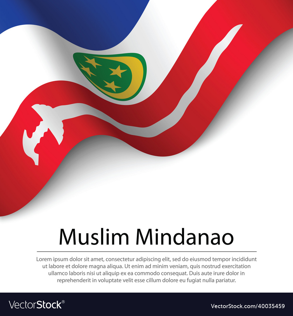 Waving flag of muslim mindanao on white
