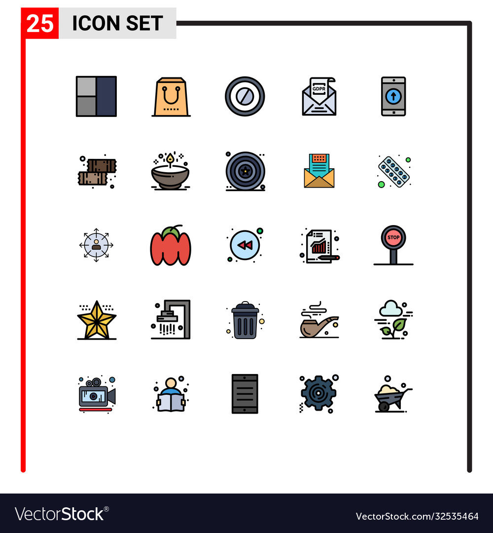 25 creative icons modern signs and symbols of Vector Image